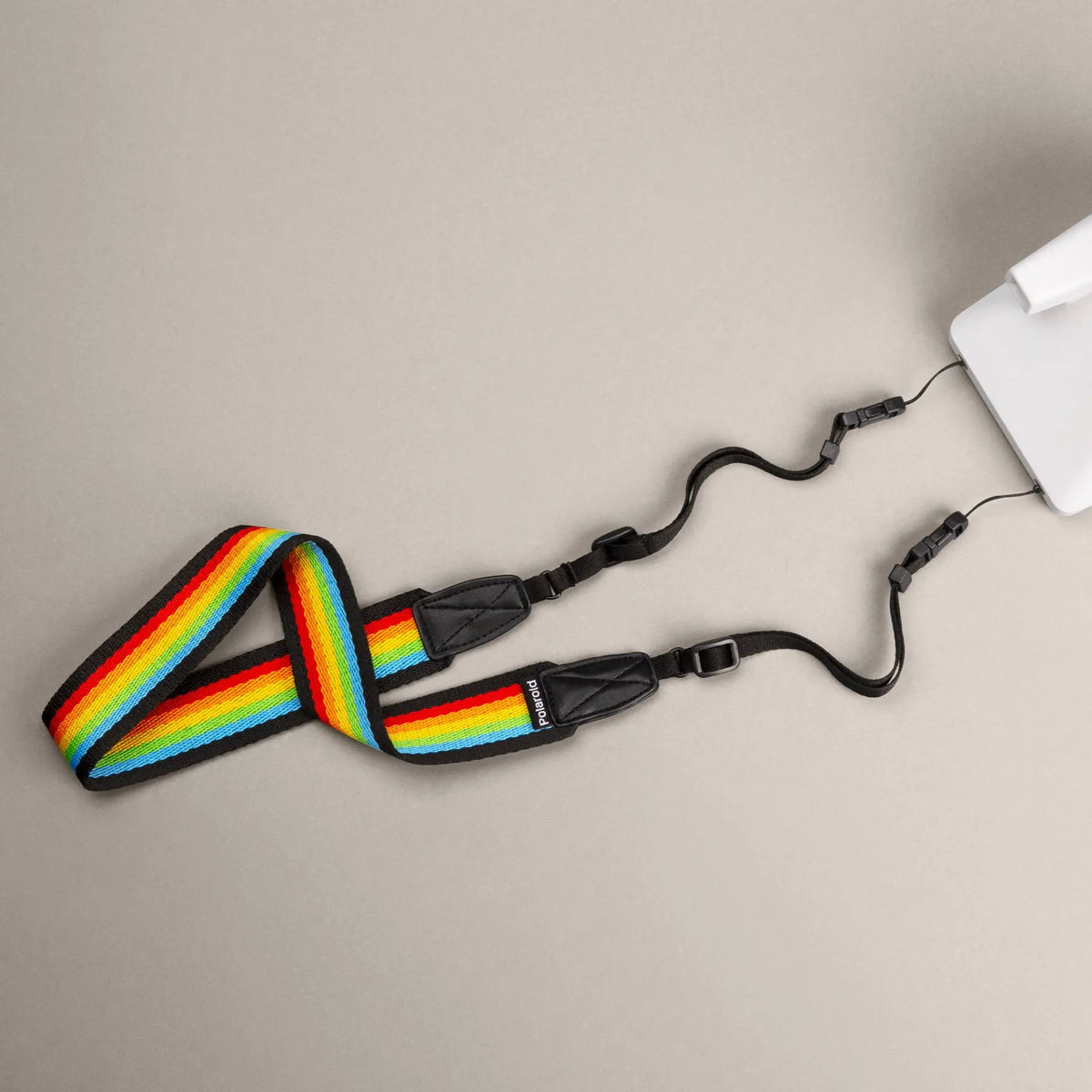 Polaroid Strap Flat Rainbow Black Camera Strap