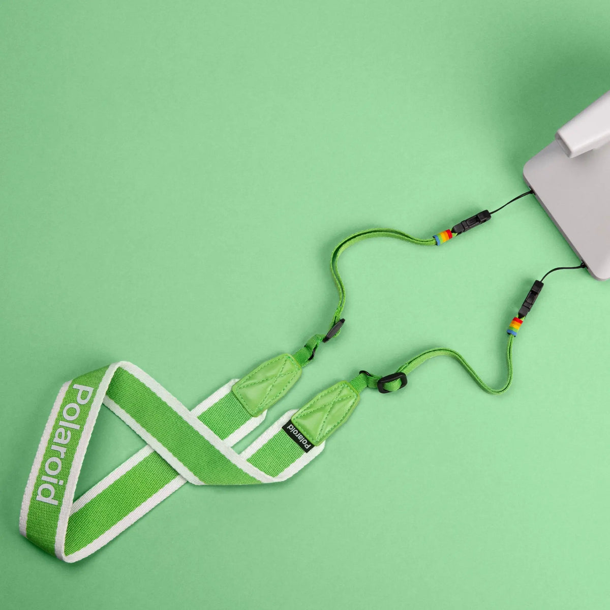 Polaroid Camera Strap Flat Green with Stripe