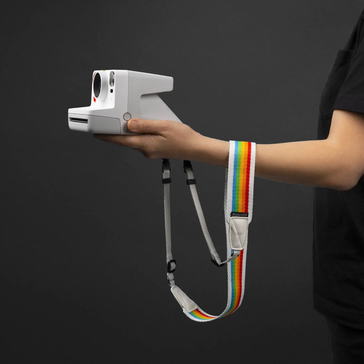 Polaroid Strap Flat Rainbow White Camera Strap