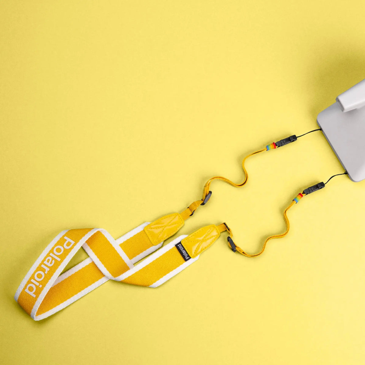 Polaroid Camera Strap Flat Yellow with stripe