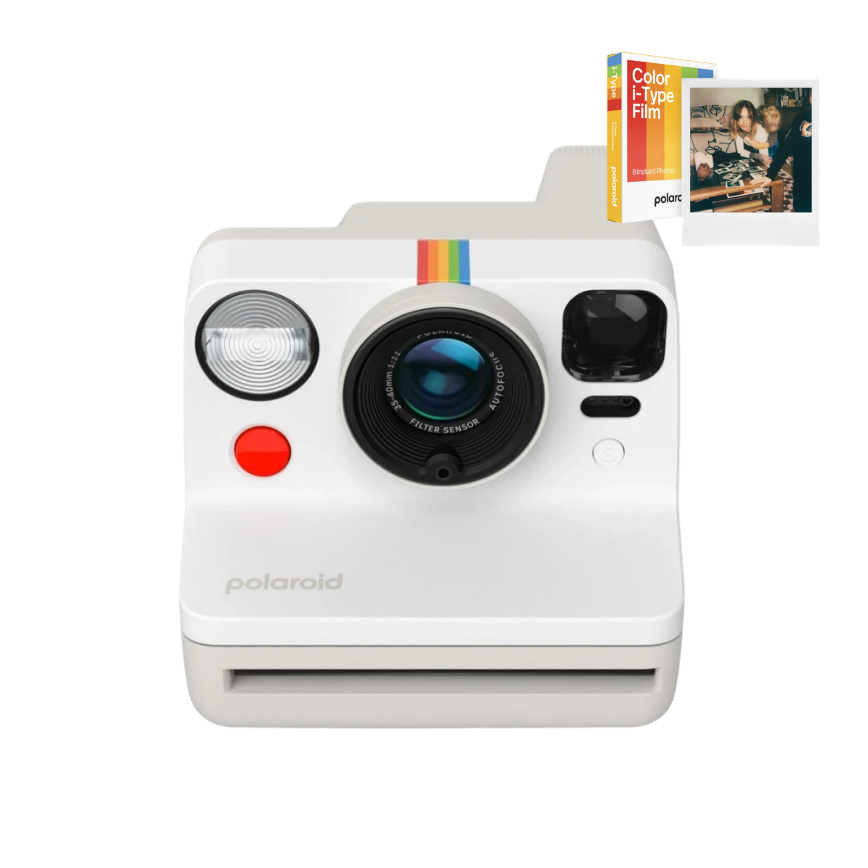 Камера Polaroid Now Gen 3, Pebble White + 1 касета  (8 кадрів)