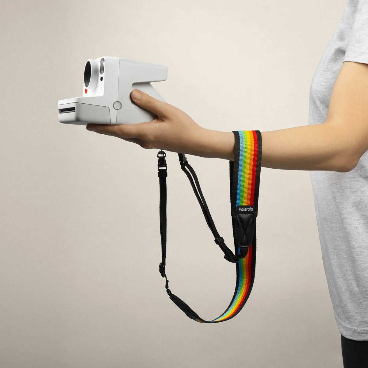 Polaroid Strap Flat Rainbow Black Camera Strap