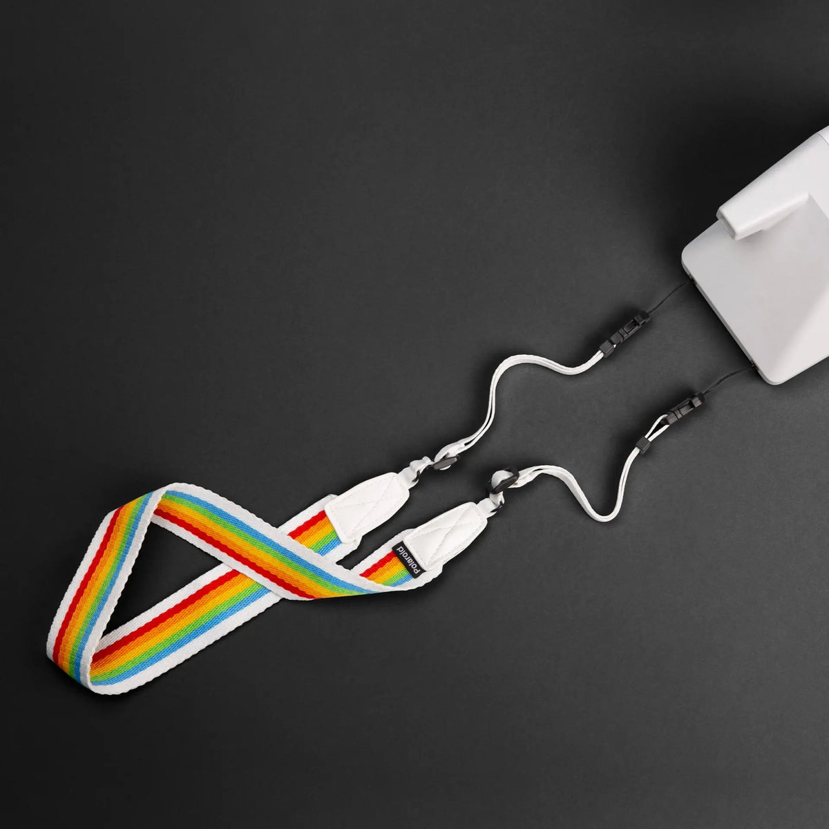 Polaroid Strap Flat Rainbow White Camera Strap