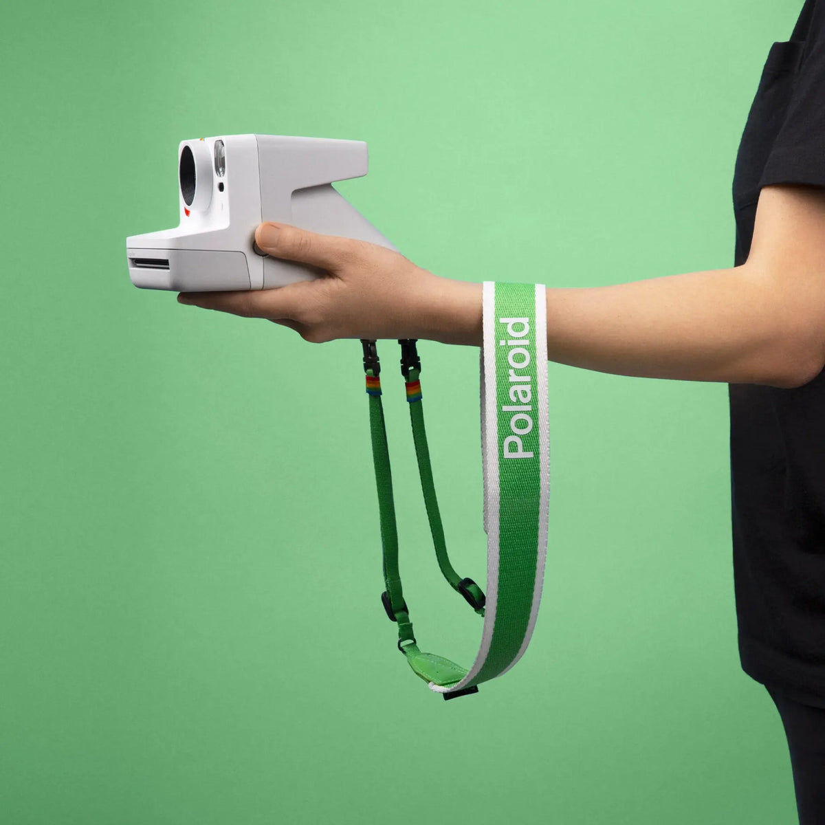 Polaroid Camera Strap Flat Green with Stripe