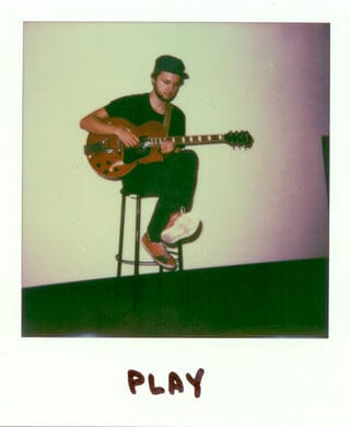 Камера Polaroid 600 синьо-жовта Fotovramke 