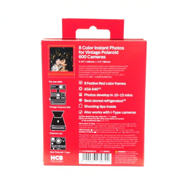 Кассеты Polaroid Originals Festive Red Edition 600-ой серии (цветные) Fotovramke 